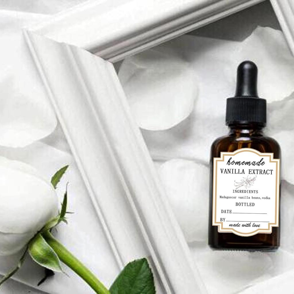 Наклейки «Домашний ванильный экстракт», 1,5×2 дюйма, квадратные, этикетки для изготовления, экстракт из мадагаскарских бобов и водки, для ванильного экстракта ручной работы