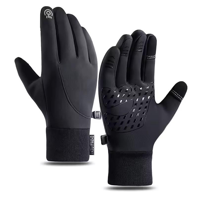 Motorcycle Riding Cold Resistant Gloves Men's Touch Screen Waterproof Warm Full Finger Gloves Skiing Climbing and Running Gloves