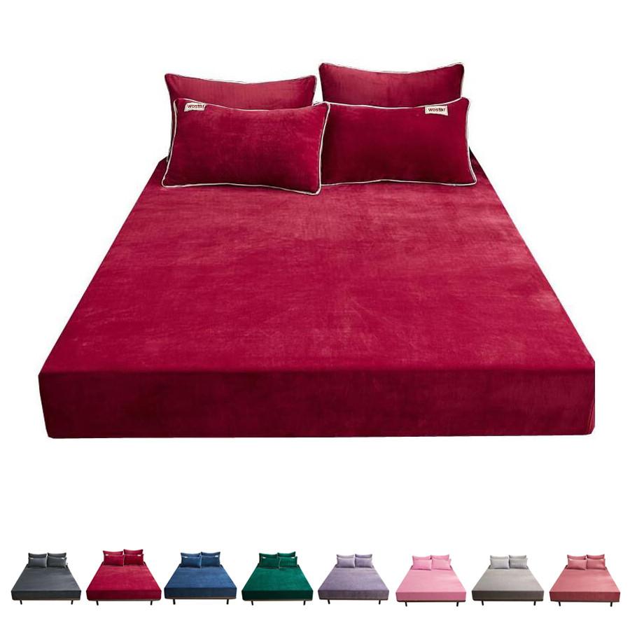 Однотонный фланелевый чехол для матраса, бархатное покрывало, чехол для матраса с универсальной эластичной резинкой