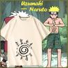 Naruto Anime Peripheral Swirl Naruto Seal The Same Print Men T-shirt Summer Men and Women Short-sleeved Top