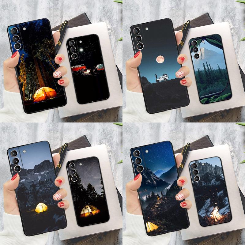 Чехол для телефона Samsung Galaxy S24 S22 S23 Ultra S20 S21 S24 FE S9 S10 Plus Note 10 20 Ultra с рисунком 'Кемпинг Природа Горы'