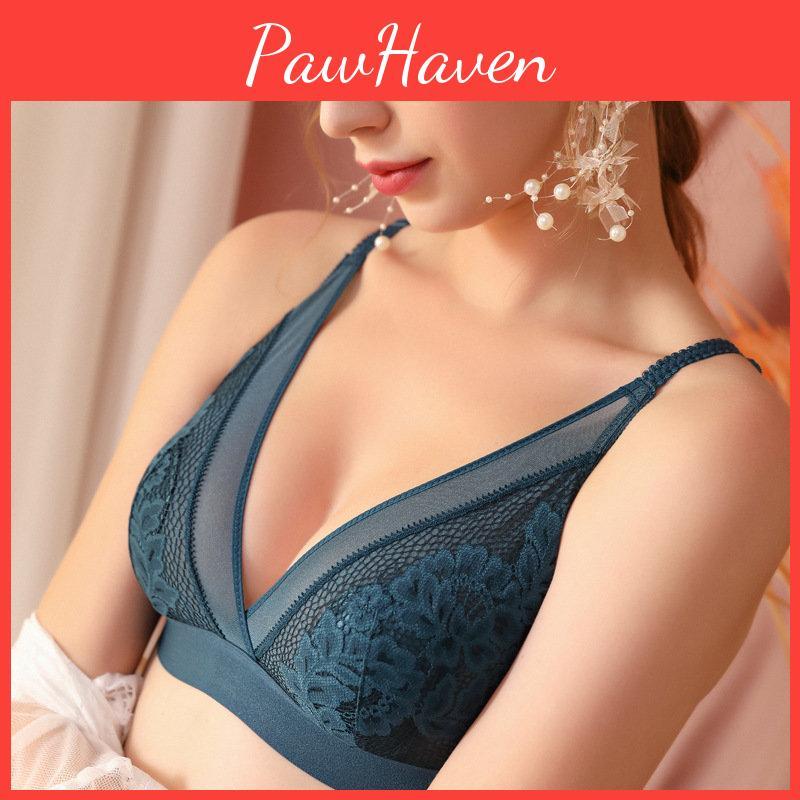 Deep Womens Sexy Lace Bra V Bra Thin Hollow Fancy Underwear Sensual Lingerie Invisible Plus Size Bralette See Through Bra