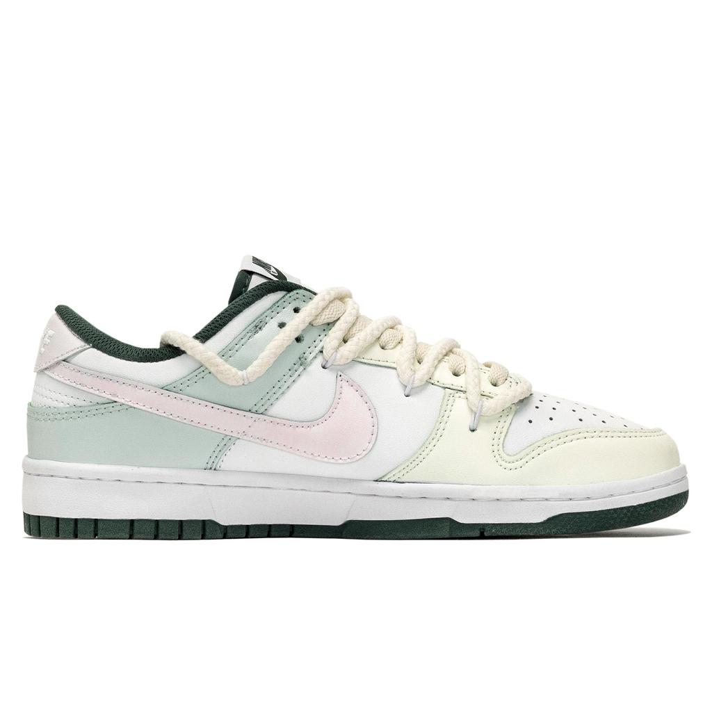 Nike Dunk Abrasion Resistant Low top Skateboard Shoes Unisex Pink Green DD1391-101(Team1235-)