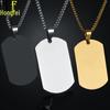 Customizable Glossy Stainless Steel & Titanium Dog Tag Pendant with Engraving