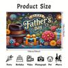 2D Floral & Gift Father's Day Backdrop Retro Hat Themed Photography Background Banner