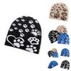 Casual Dog Paw Print Knit Hat With Acrylic Fabric For Winter Outdoor Sports And Trendy Fashion