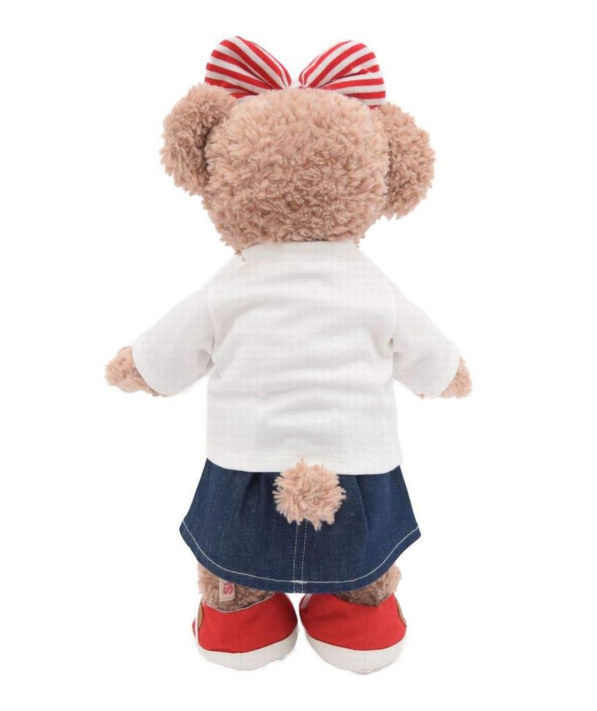 Teddy Bear Mail Order Alice ShellieMay Clothes Costume White T-shirt Denim Set Body Not Included S Size (Red)