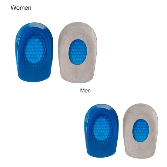 1Pair Heel Insoles Shock Absorption Wraparound Protection Rubber Shoe Inserts for Plantar Support