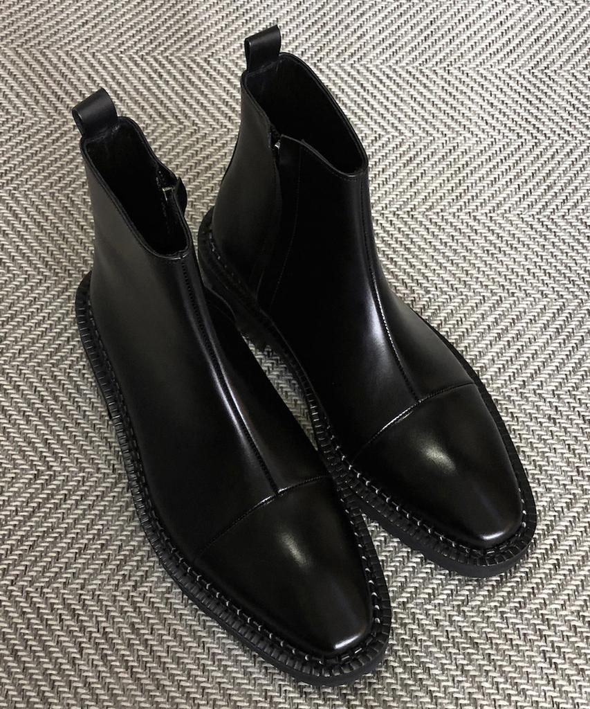 Joenshoe Bri-Fit Side Zipper Cut Worker Boots Black