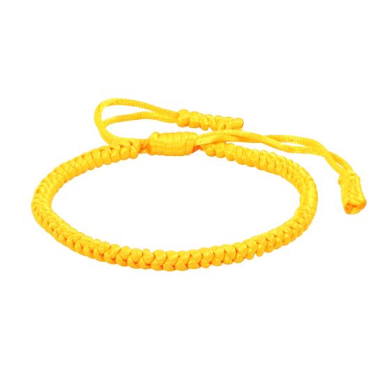 Unisex Hand Rope Adjustable Handmade Braided Solid Color Thick Anti-break Lightweight Stackable Wristband Symbolic Colors