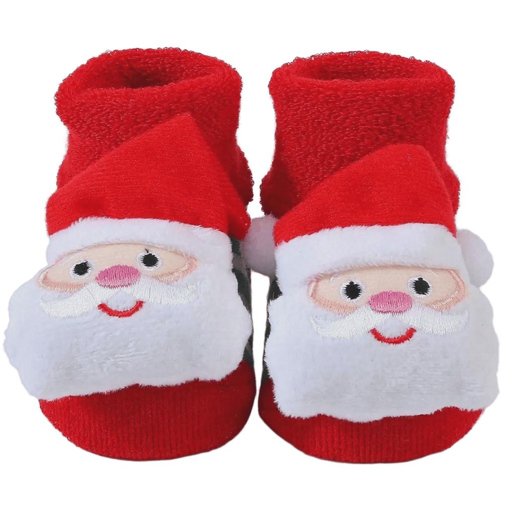 Terry Socks for Infants 0-12 Months Christmas Pattern Warm Cotton Socks Warm & Protective Socks for Indoor & Outdoor Use