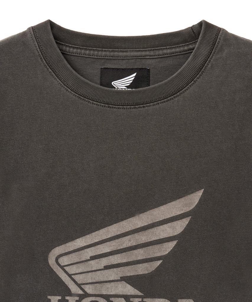 PHYPS MOTORCYCLE Womens Wing Collect Logo Short Sleeve Pigment Charcoal