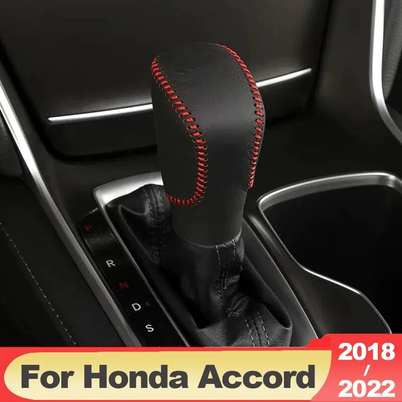 Для Honda Accord 10th 2018 2022, автомобильный рычаг переключения передач, ручка переключения передач, наклейка на головку шестерни, кожаные аксессуары