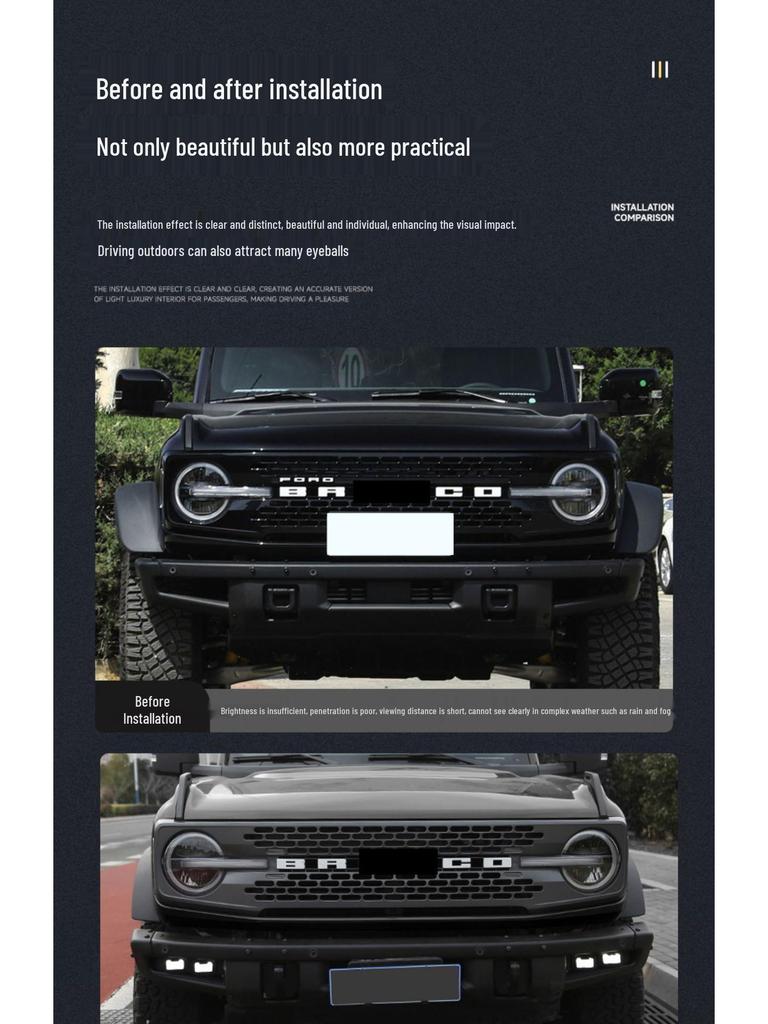 Светодиодные ДХО, указатель поворота и противотуманная фара в сборе для Ford Bronco Raptor
