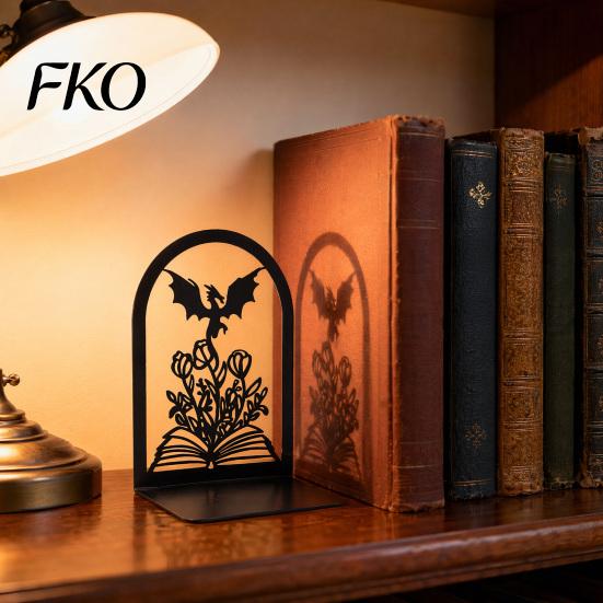 Edge Bookends 1 Pair Metal Dragon Bookends, Fantasy Castle Decorative Book Ends Accessories for Shelves, Heavy Duty Gothic Holders Home Office Library