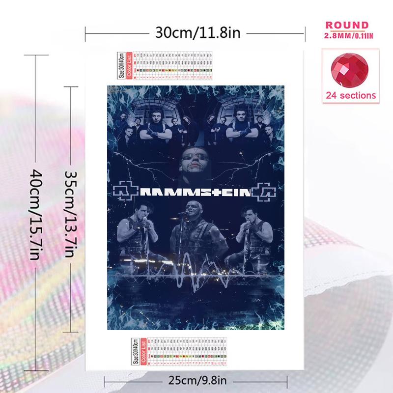 Rammstein 100% Round Full Drill 5D DIY Diamond Painting Embroidery Cross Stitch Rhinestone Décor