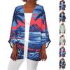 Women's Casual Fashion Printed Lightweight Mid-length Jacket Cardigan