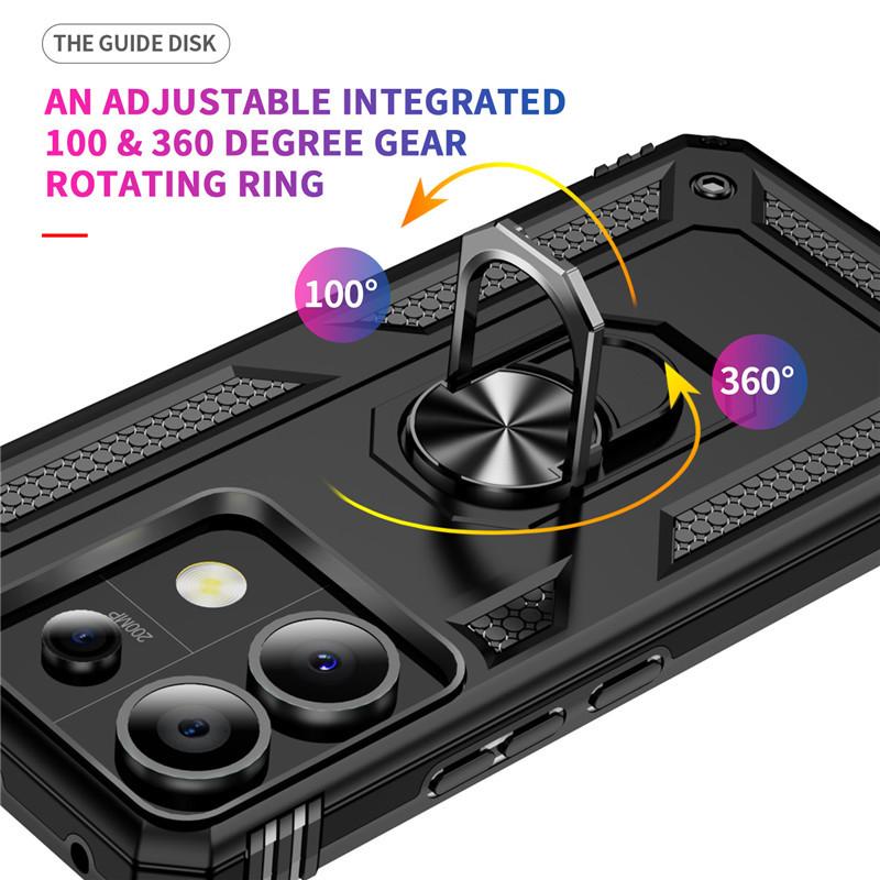 For Poco X6 5G Case Armor Shockproof Phone Case For Poko Little X6 X 6 Pocox6 5G Anti-Fall Finger Ring Holder Magnetic Cover