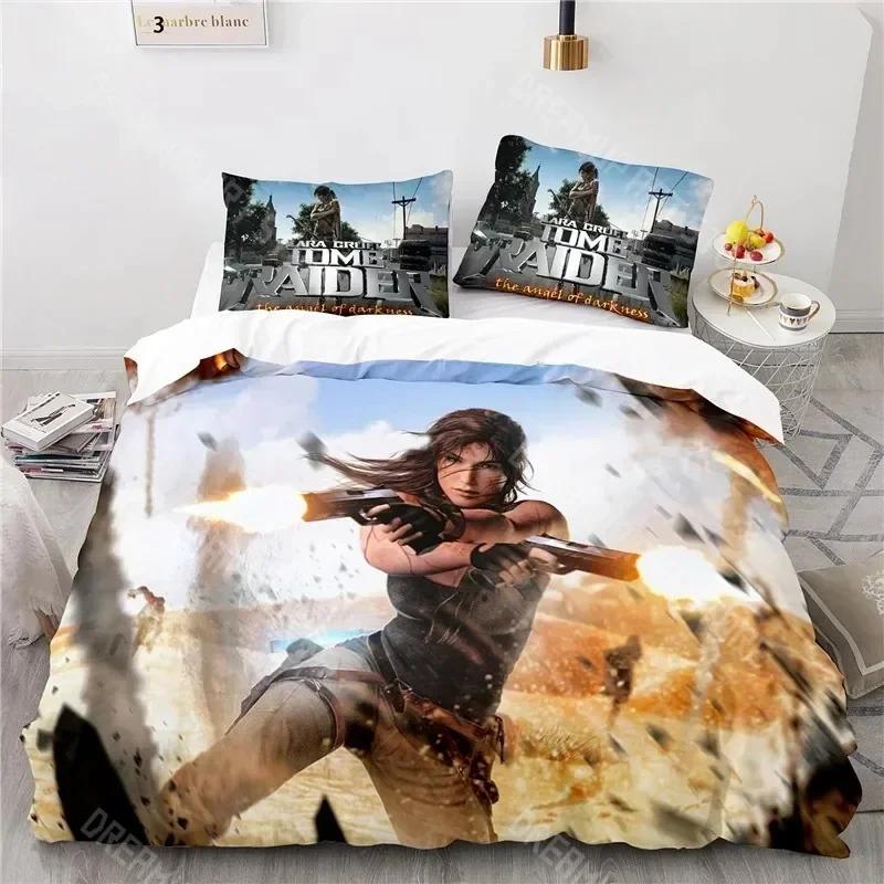 Домашний текстиль Игры Tomb Raider Узор 3D Комплекты пододеяльников Наволочки Детское постельное белье Queen King Одеяло Мультяшные комплекты постельного белья