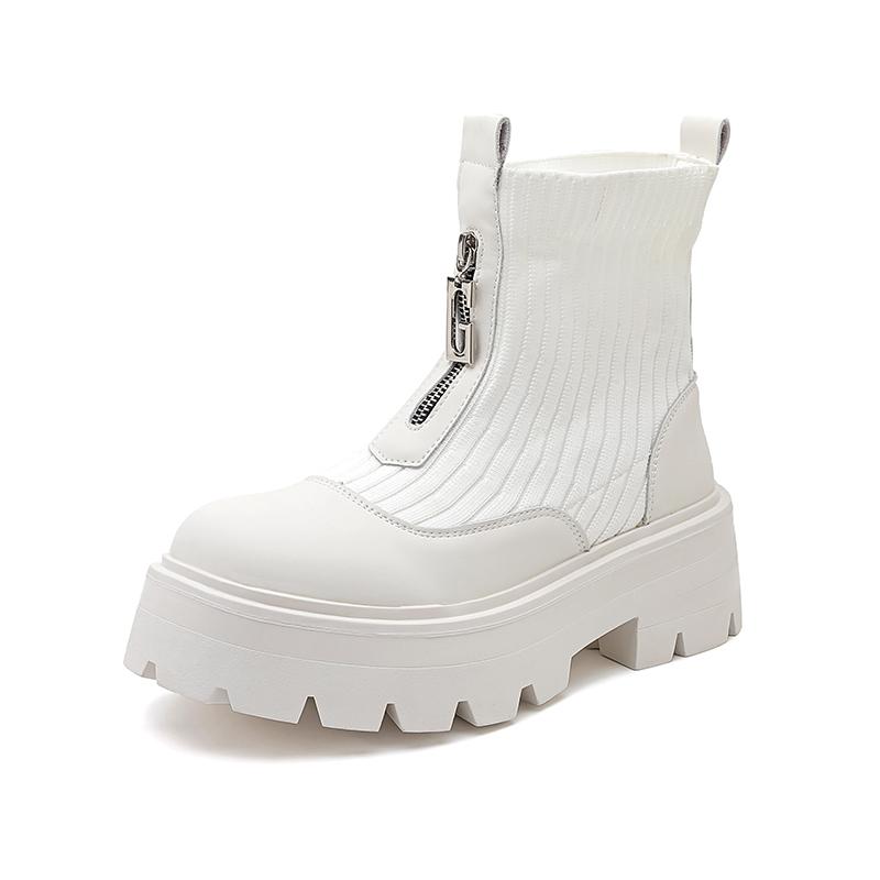 Модная обувь на толстой подошве мужская мода уличный британский стиль повседневная вечеринка ежедневный ночной клуб черно-белая обувь увеличивающая рост