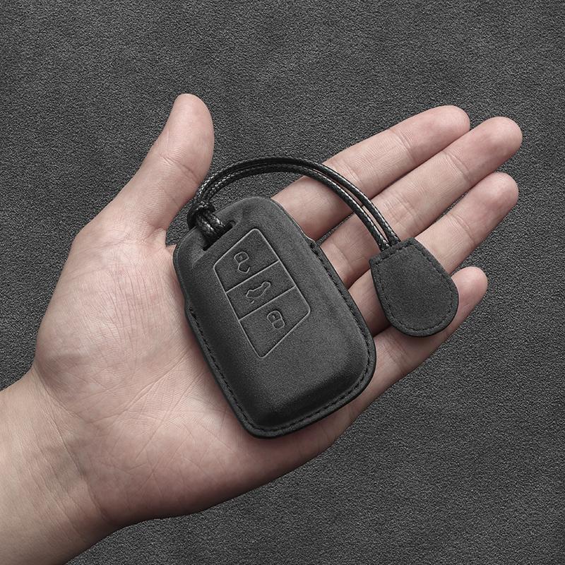 Чехол для автомобильного ключа из замши для Volkswagen VW Tiguan MK2 Magotan Passat B8 CC 2017 2018 для Skoda Superb A7 брелок