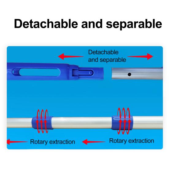 Телескопическая штанга для чистки бассейна с нескользящей ручкой, устойчивая к ржавчине, регулируемая длина, выдвижная штанга для эффективного ухода за бассейном