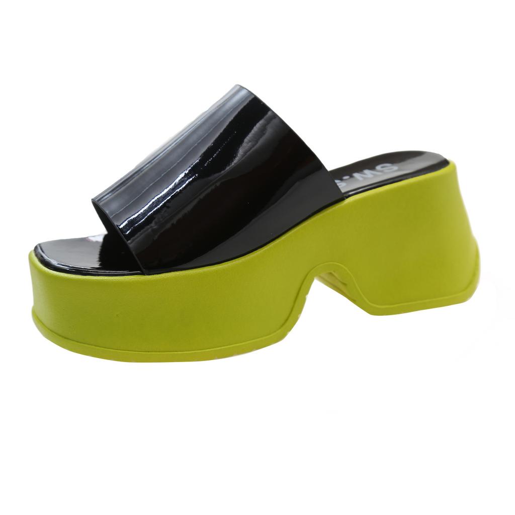 Модные женские тапочки 2025 Лето Новые сандалии на толстой подошве Квадратный носок Открытый носок Массивные тапочки для женщин Тапочки-мюли Шлепанцы