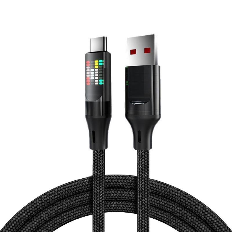 Светящийся кабель 240 Вт, 6 А, быстрая зарядка для устройств Apple, Huawei, Honor и Type-C