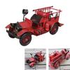 Retro Red Fire Truck Model Figurine for Tabletop and Bookshelf Display
