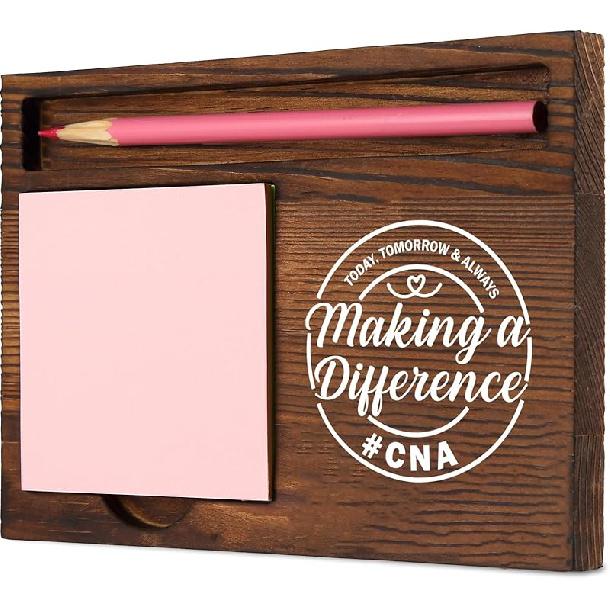 Secretary Difference Maker Self-Stick Note Pad Holder Gift for Administrative Professionals and Office Assistants, Durable and Stylish Desk