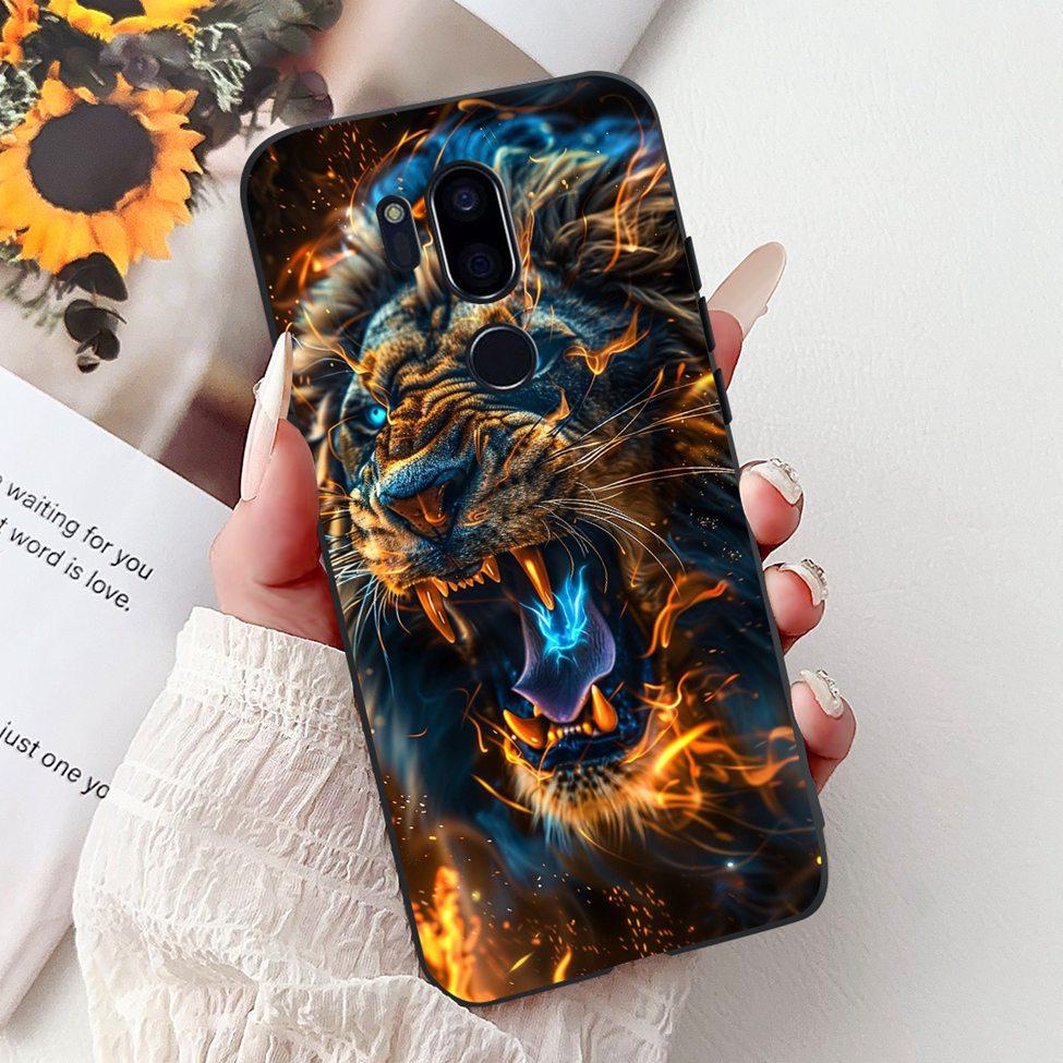 Чехол для LG G7 ThinQ Черный Силикон Милый Кот Модные Цветы Крутая Расписная Задняя Крышка Для Телефона LG G7ThinQ LMG710EM