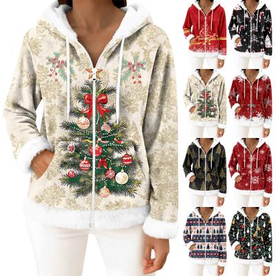 Женский повседневный модный кардиган с капюшоном на молнии из флиса с длинными рукавами