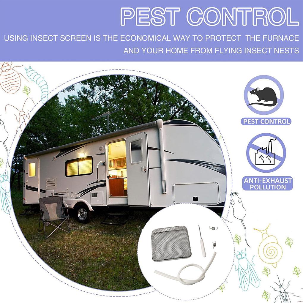 Silver Flying Insect Screen RV Motorhome Accessories Cover RV Water Heater Vent Cover 4.5 X 4.5 Inch