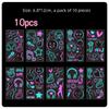 10-Piece Set: Neon Party Stickers (Music / Heart Style), Suitable For Music Festivals And Parties