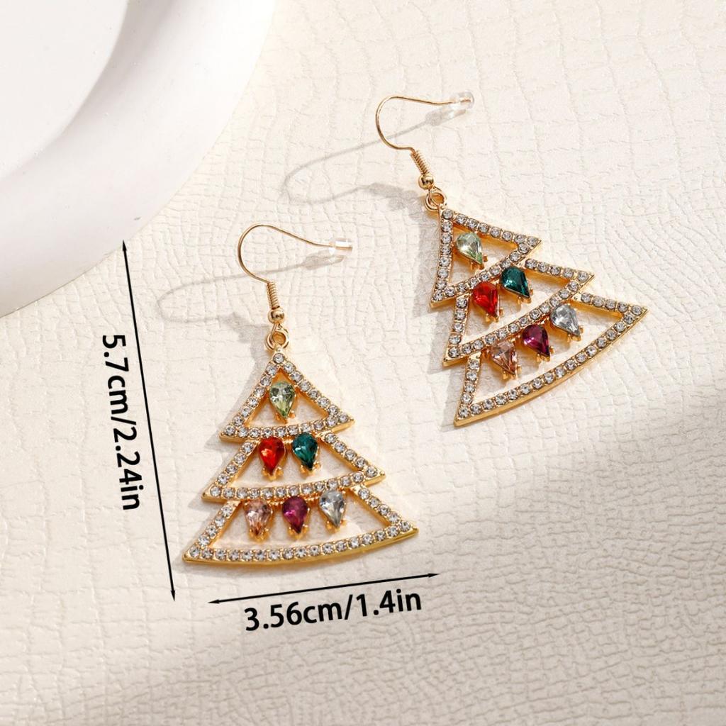1 пара Рождественские Рождественская елка Серьги Серьги Европейский и американский Фестиваль Трансграничные Серьги Женские Креативные Праздничные Модные Подарки