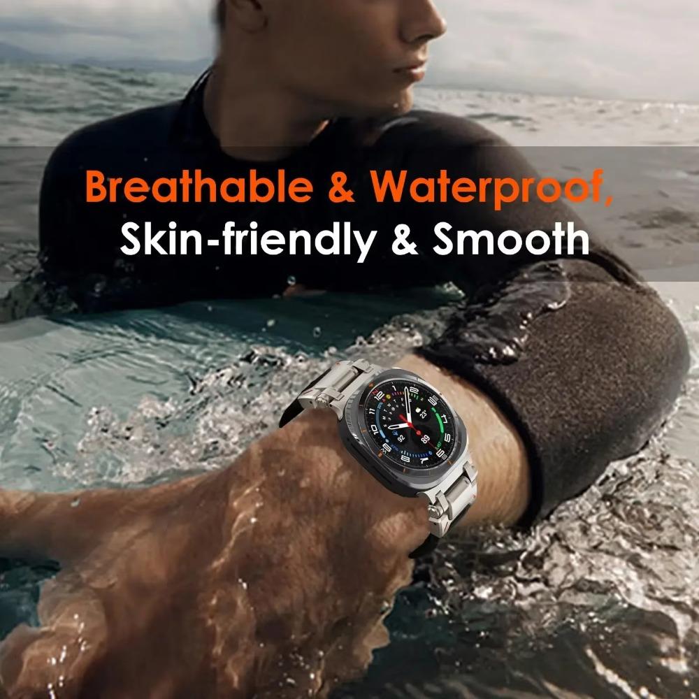 Резиновый ремешок для Samsung Galaxy Ultra Watch 47 мм Спортивный мужской ремешок для samsung GALAXY ULTRA 7 47MM Без зазора Ремешок для часов из нержавеющей стали