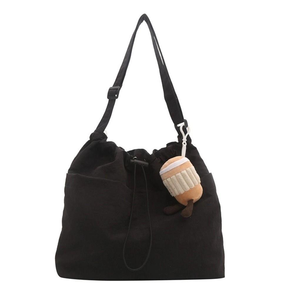 Crossbody Bag Drawstring Bucket Bag Korean Style Tote Bag Sweet Nylon Shoulder Bag Girls