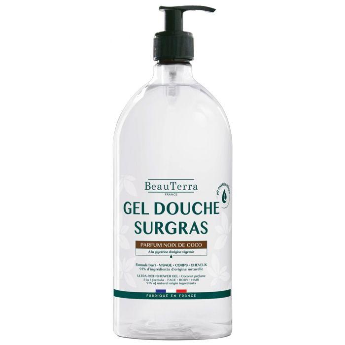 BeauTerra Gel Douche Surgras à la Noix de Coco 1 Litre