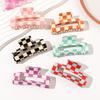 2 Pcs Checkered Multicolored Rectangle Hair Claw Clips Strong Hold Claw Clips Accessories for Women Girls Thin Thick Hair.