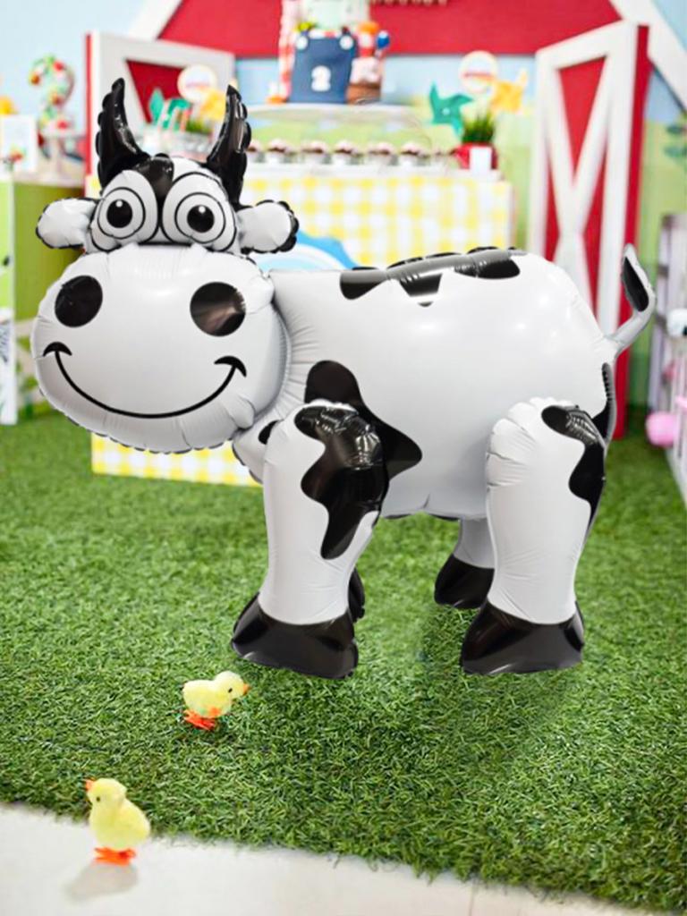 1 шт. фольгированный воздушный шар в форме стоящей коровы, корова в форме животного, для дня рождения, детского душа, тематической вечеринки в зоопарке