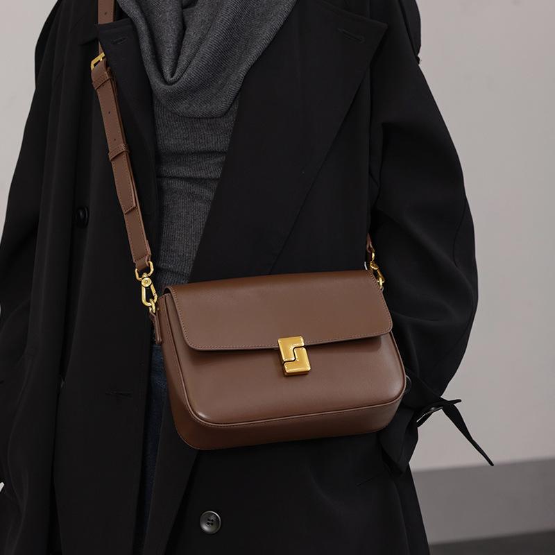 Сумка высокого класса и нишевого дизайна из натуральной кожи, женская сумка, ретро и модная, для通勤, на плечо, кроссбоди