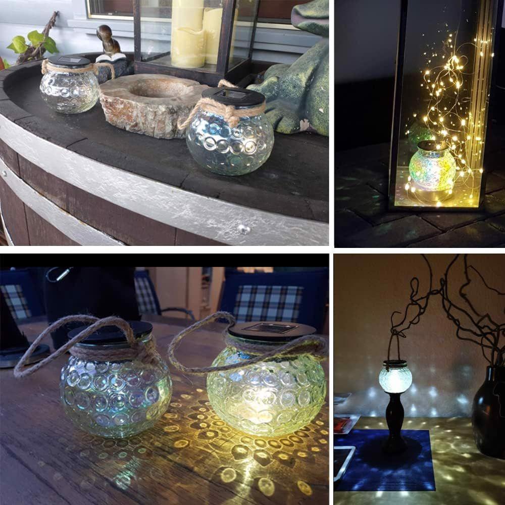 Lampa Ogrodowa Solarna Led Kula Wisząca Wbijana Lampki Zewnętrzne 2Szt