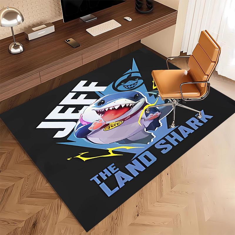 1pc Jeff the Land Shark2 Print Area Rug - Soft, Washable Non-Slip Indoor Mat, Living Room, Home Office Decorative Rug,Office Decorative