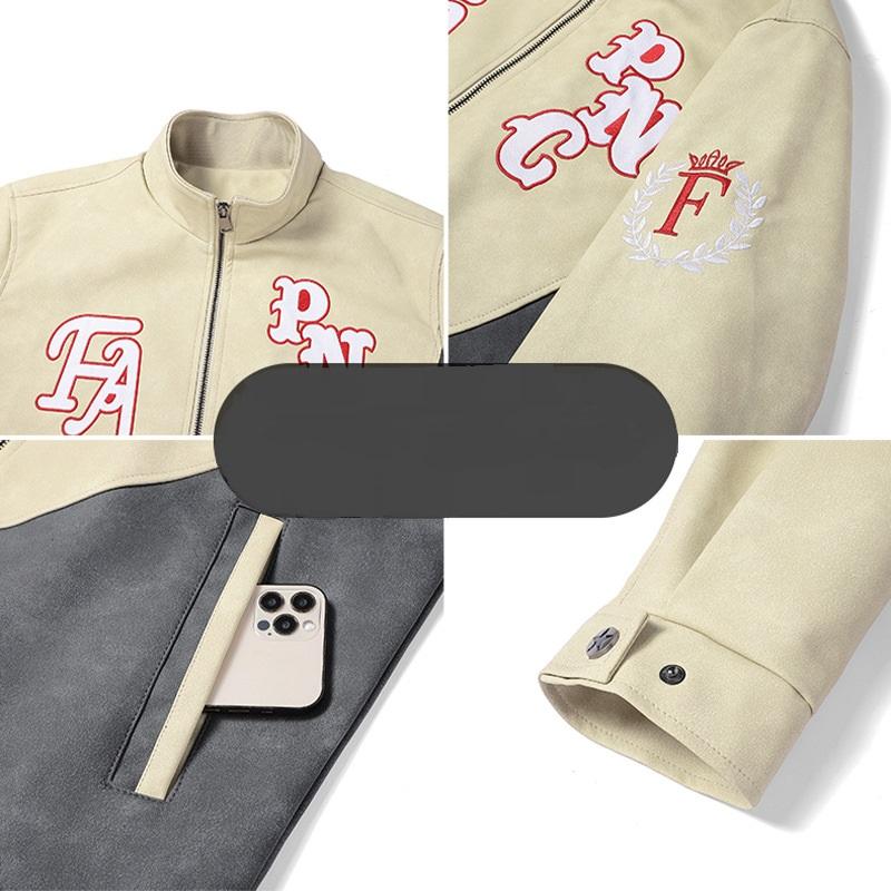 Мужская куртка из искусственной кожи Ретро мотоциклетный костюм Мужская кожаная куртка Куртка из искусственной кожи Свободная куртка