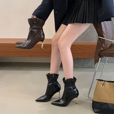 2025 осень и зима новые остроносые низкие голенища тонкий мартин тонкий каблук ночной клуб Spice Girls женская мода мягкая подошва женские ботинки