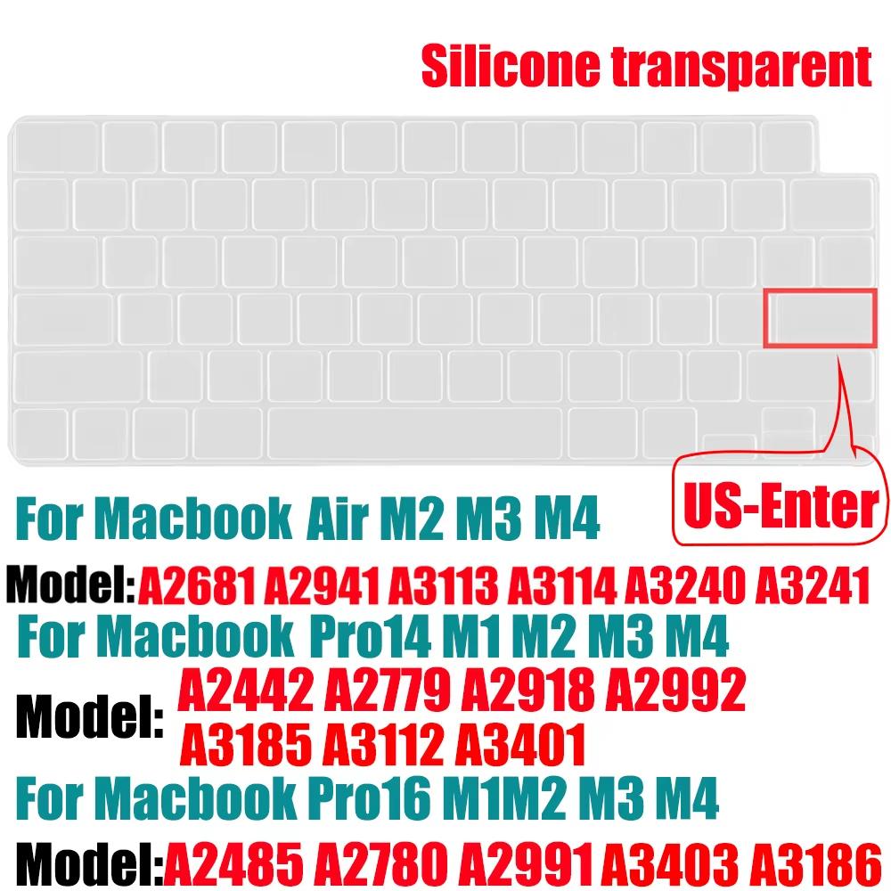 Чехол для клавиатуры для MacBook Pro 14"13"16" Air 13.6 дюйма M4/M3 Skin(Макет США) A2681 A2485 A2780 A2991A2442 A2779 A2992 A2918 A2941