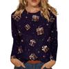 Рубашки с длинным рукавом для женщин Милые принты Футболки Блузки Повседневные Большие размеры Базовые топы Пуловеры Рождественские