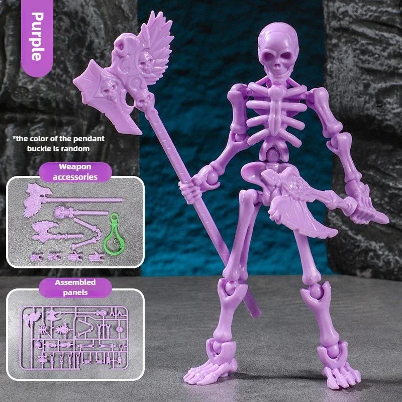 Скелет Многосуставный Подвижный 3D DIY Сборная Модель Украшения Игрушка для розыгрыша Экшн-фигурка Декор для рабочего стола Детский подарок Миниатюрная статуэтка