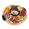 Доска для закусок с крышкой, портативная бамбуковая сырная доска, поднос для снеков, фруктов, разделенный поднос для подачи на вечеринку, пикник, запирающиеся ручки