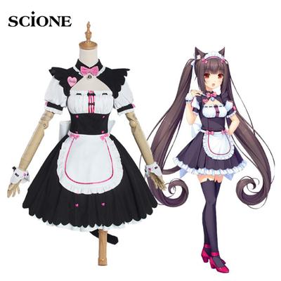 10 шт. наборы для вечеринки Chocola NEKOPARA косплей Chocolahalloween ванильное платье горничной костюм кошка Неко девушка NEKOPARA косплей женский костюм игра